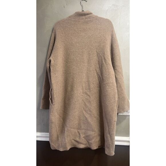 Vince Collarless Cardigan Coat Italian Wool Alpaca Bouclé Knit Camel XL NWT - Picture 10 of 11